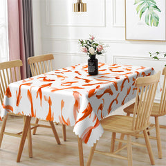 Lofaris Red Fish Pattern Step And Repeat Stylish Tablecloth