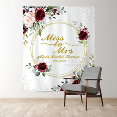 Lofaris Red Floral Gold Leaves Sweet Wedding Backdrop