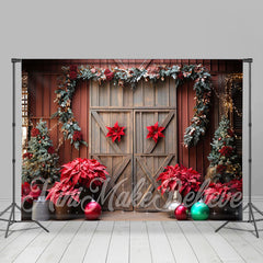 Lofaris Red Floral Plants Photo Shoot Christmas Backdrop