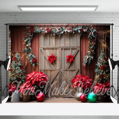 Lofaris Red Floral Plants Photo Shoot Christmas Backdrop