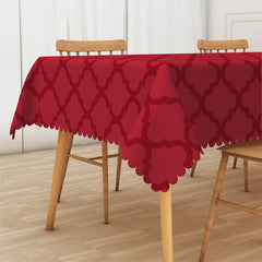 Lofaris Red Flower Patterns Plaid Rectangle Tablecloth Decor