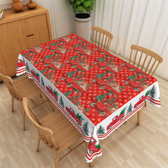 Lofaris Red Gift Truck Trees Christmas Washable Tablecloth