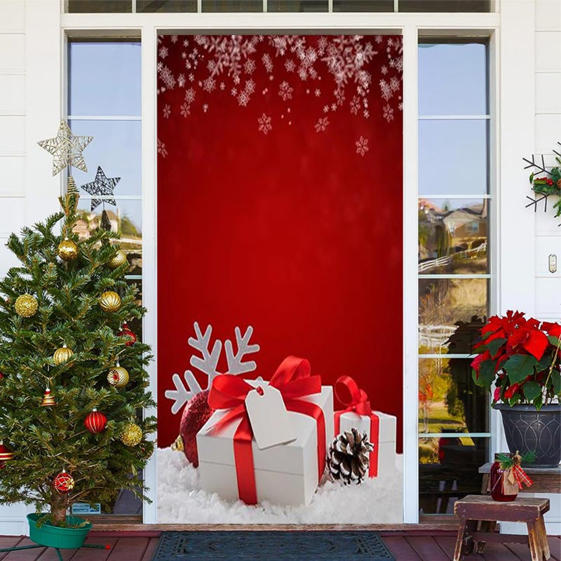 Lofaris Red Gifts Snowflake Christmas Door Cover Decoration