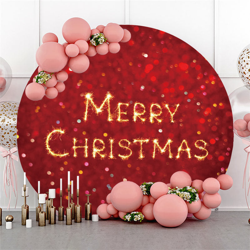 Lofaris Red Glitter Bokeh Circle Merry Christmas Backdrop