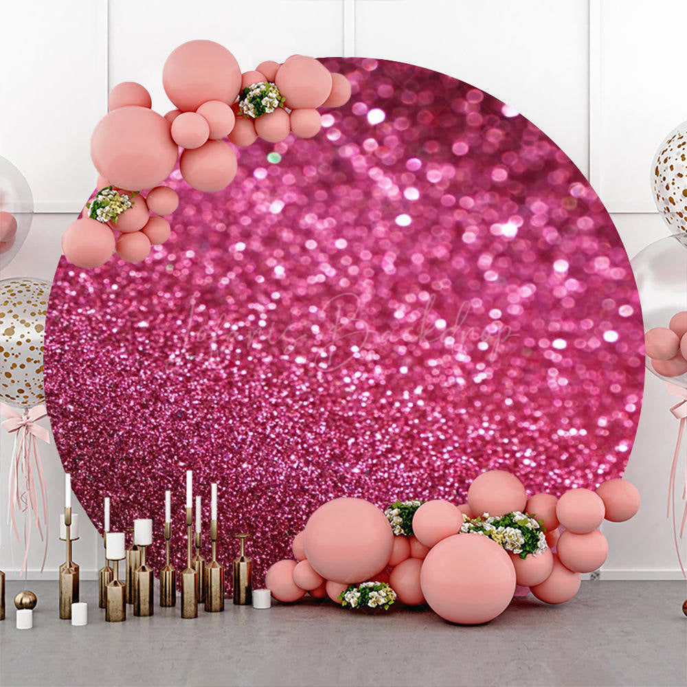 Lofaris Red Glitter Bokeh Round Birthday Backdrop For Girl