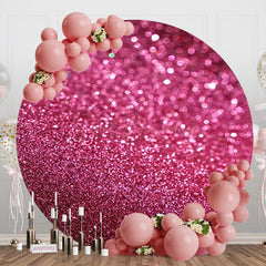 Lofaris Red Glitter Bokeh Round Birthday Backdrop For Girl