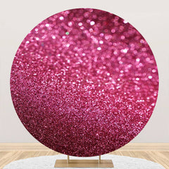 Lofaris Red Glitter Bokeh Round Birthday Backdrop For Girl