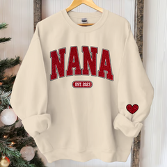 Lofaris Red Glitter NaNa Letters Custom Name Sweatshirt