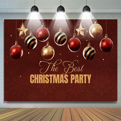 Lofaris Red Gold Ball The Best Christmas Party Backdrop