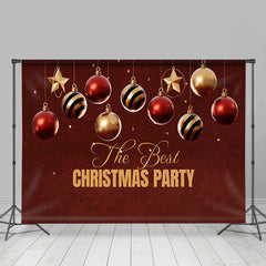 Lofaris Red Gold Ball The Best Christmas Party Backdrop