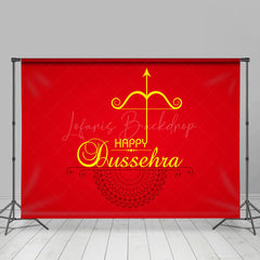 Lofaris Red Gold Crossbow Arrow Happy Dussehra Backdrop