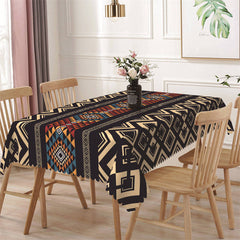 Lofaris Red Gold Ethnic Pattern Design Rectangle Tablecloth