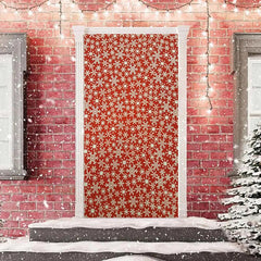 Lofaris Red Gold Snowflake Simple Merry Christmas Door Cover