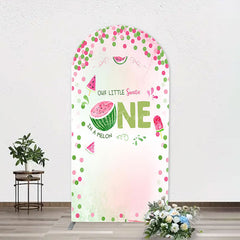 Lofaris Red Green Dots Watermelon 1st Birthday Arch Backdrop