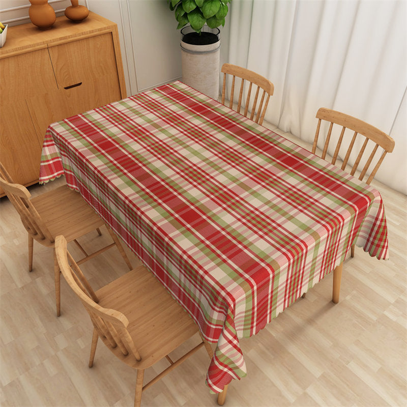 Lofaris Red Green Geruite Retro Cafe Bistro Party Tablecloth