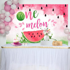 Lofaris Red Green Watermelon 1st Birthday Party Backdrop