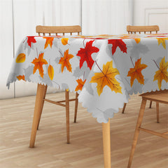 Lofaris Red Grey Maples Rectangle Tablecloth For Autumn Decor