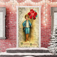 Lofaris Red Heart Balloon Boy Valentines Day Door Cover