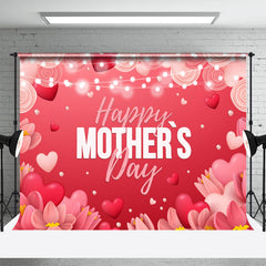 Lofaris Red Heart Light Happy Mothers Day Party Backdrop