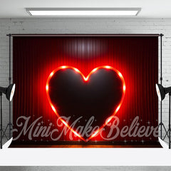 Lofaris Red Heart Neon Light Classy Valentines Day Backdrop