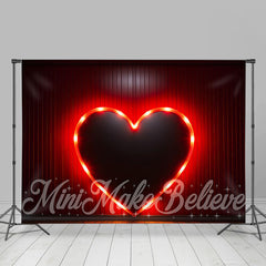 Lofaris Red Heart Neon Light Classy Valentines Day Backdrop