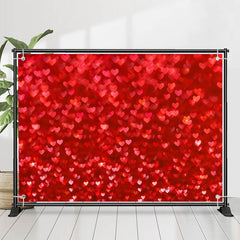 Lofaris Red Heart Pattern Bokeh Valentines Day Backdrop