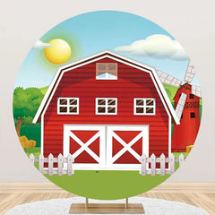 Lofaris Red House Farm Sun Grass Round Birthday Backdrop