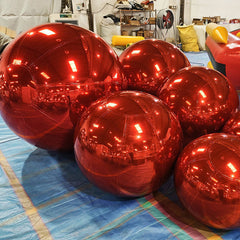 Lofaris Red Inflatable Shiny Ball Pvc Mirror Party Balloon