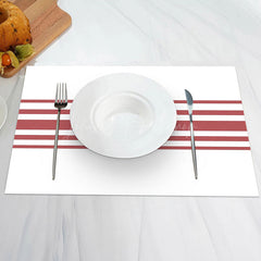 Lofaris Red Line White Simple Dining Set Of 4 Placemats