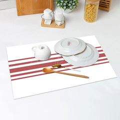 Lofaris Red Line White Simple Dining Set Of 4 Placemats