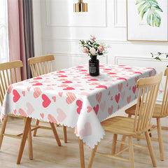 Lofaris Red Little Repeat Heart White Rectangle Tablecloth