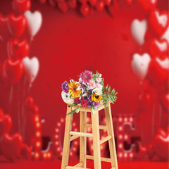 Lofaris Red Love Heart Balloons Valentines Day Backdrop