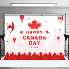 Lofaris Red Maple Leaf Balloons Happy Canada Day Backdrop