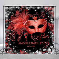 Lofaris Red Mask Black Diamond Custom Birthday Party Backdrop