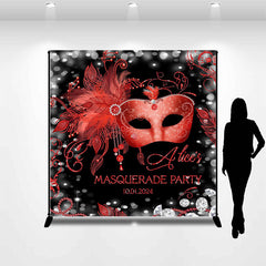 Lofaris Red Mask Black Diamond Custom Birthday Party Backdrop