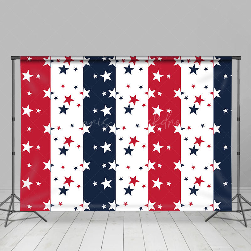 Lofaris Red Navy Blue White Stars Stripe Usa Flag Backdrop