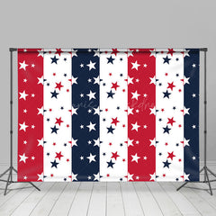 Lofaris Red Navy Blue White Stars Stripe Usa Flag Backdrop