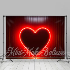 Lofaris Red Neon Light Heart Happy Valentines Day Backdrop