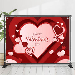 Lofaris Red Overlap Hearts Happy Valentines Day Backdrop