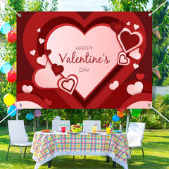 Lofaris Red Overlap Hearts Happy Valentines Day Backdrop