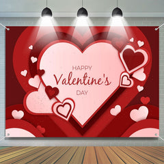 Lofaris Red Overlap Hearts Happy Valentines Day Backdrop