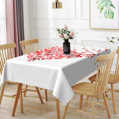 Lofaris Red Paper Cut Butterfly White Rectangle Tablecloth