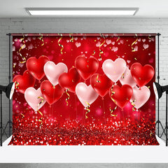 Lofaris Red Pink Heart Balloon Bokeh Valentines Day Backdrop