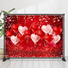 Lofaris Red Pink Heart Balloon Bokeh Valentines Day Backdrop