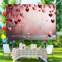 Lofaris Red Pink Heart Floral Bokeh Valentines Day Backdrop