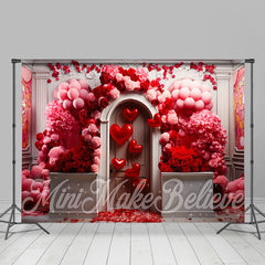 Lofaris Red Pink Rose Heart Balloons Valentines Day Backdrop