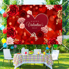 Lofaris Red Pink Rose Heart Bokeh Valentines Day Backdrop