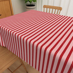 Lofaris Red Pink Stripes Simple Christmas Party Tablecloth