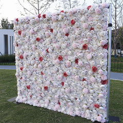 Lofaris Red Pink White Rose Flower Wall Backdrop For Wedding