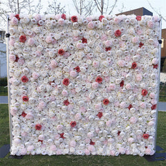 Lofaris Red Pink White Rose Flower Wall Backdrop For Wedding